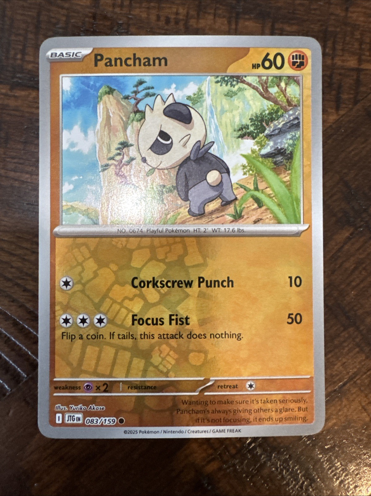 Pancham 083/159 Reverse Holo Common Scarlet & Violet: Journey Together Pokemon