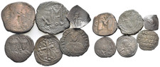 FITZ LOT 6 BYZANTINE BRONZE COINS TRACHY CONSTANTINOPLE CHRIST ØNON821