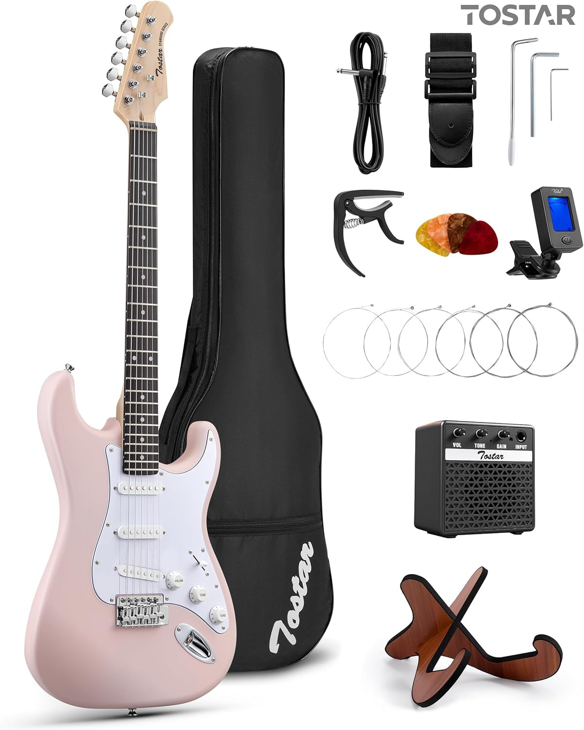 39" Full Size Electric Guitar Kit for Beginners and Adults, SSS Pickup Guitarra