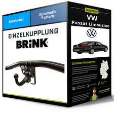 Abnehmbare Anhängerkupplung für VW Passat Limousine 14- B8 Typ 3G2 Brink NEU