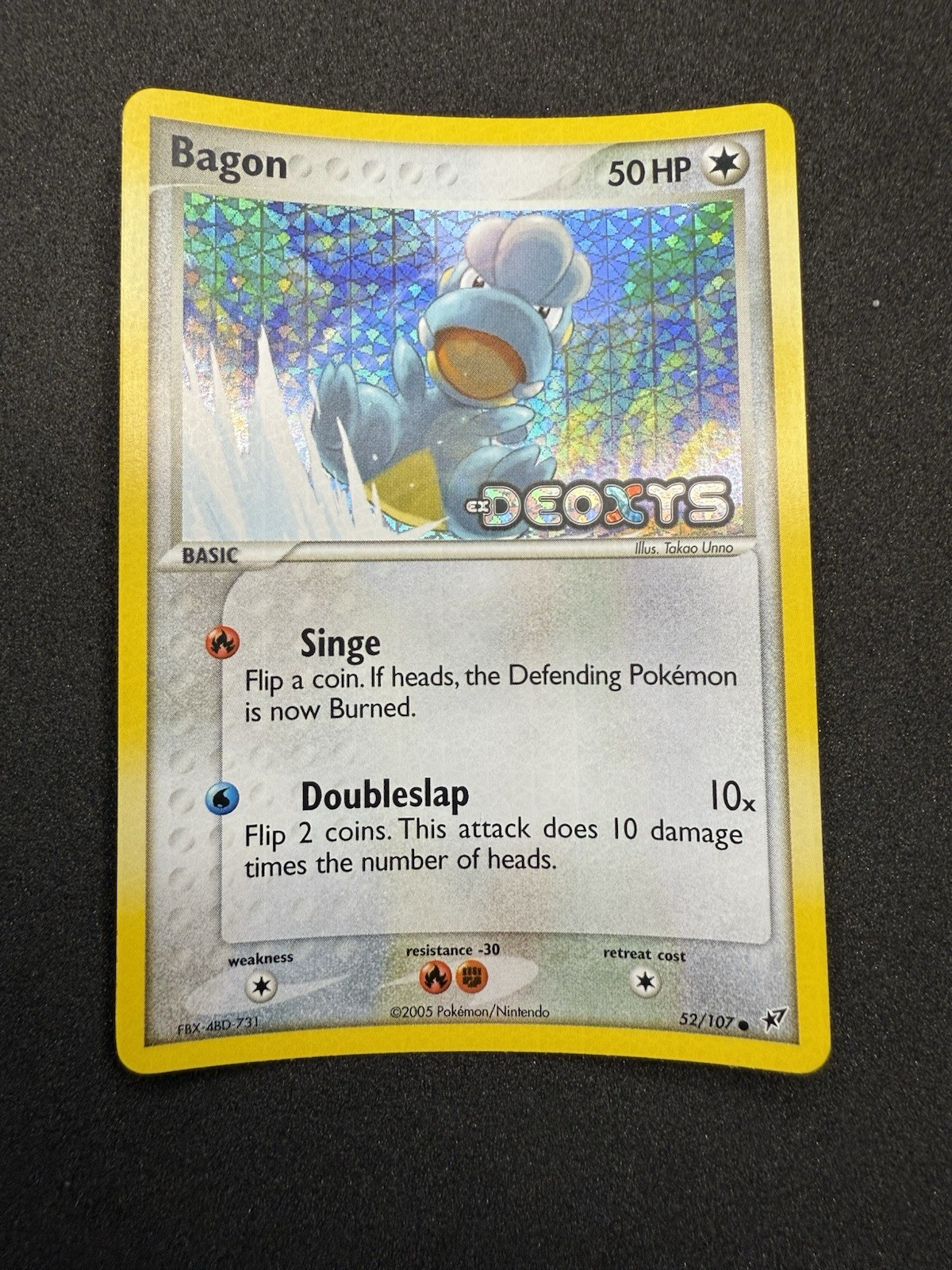 Pokemon Bagon 52/107 EX Deoxys Reverse Holo Stamped - NM