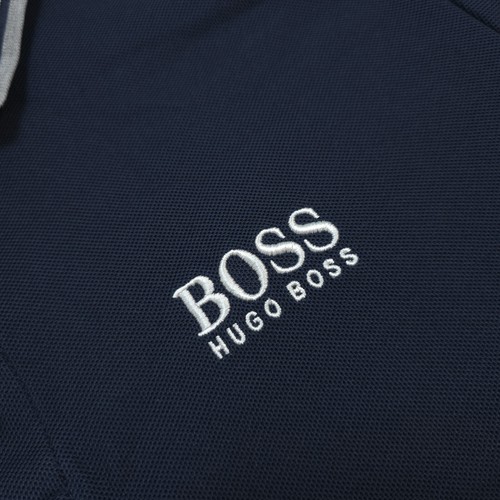 Hugo Boss Polo Shirt Mens Size M Blue Short Sleeve Logo Hugo Boss Polo Shirt - Photo 6/14