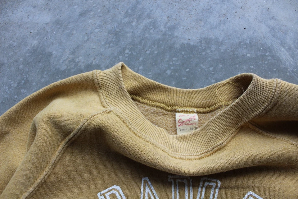 VTG 1950s Yellow CSU Colorado state university sweatshirt Spring foot size small - Image 3 of 4