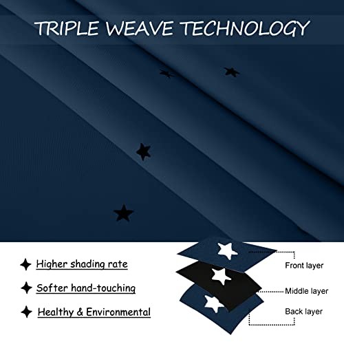 Blackout Curtains for Kids Room, Star Cutout Curtains for Baby Nursery, - Picture 5 of 8