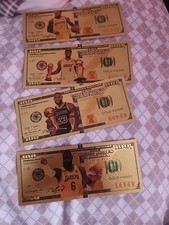 Lebron James 100 Dollar Gold  Foil Bills There Are 4 Of Them 24 Carat Gold
