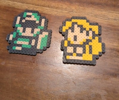 Link And Marin from Link's Awaking - Handmade Perler Bead Art