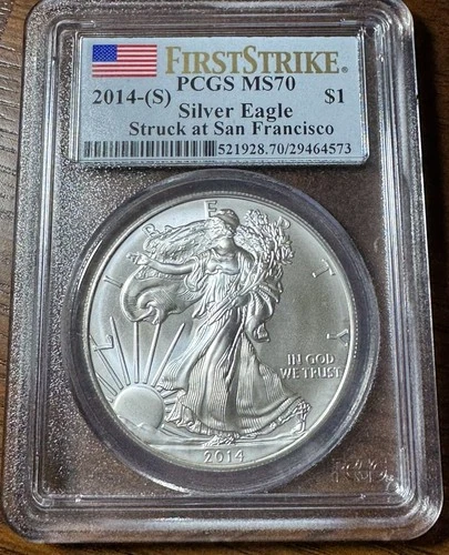 2014-S American Silver Eagle PCGS MS-70  First Strike