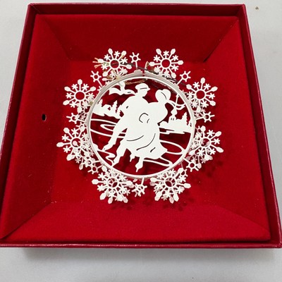 Marshall Fields White Lace 3'' Victorian Skater Christmas Ornament 15159