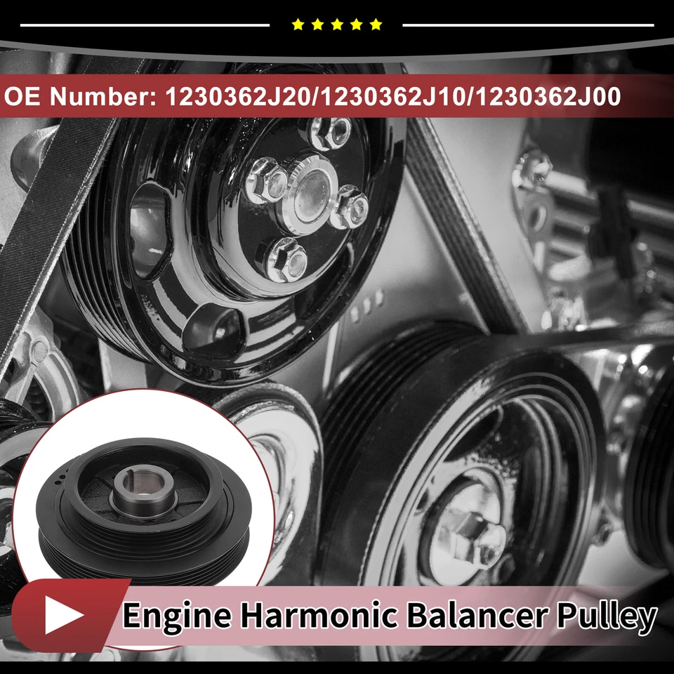 Pieza de 1 polea equilibradora armónica del cigüeñal apta para Nissan Sentra 1991-1994 Foto 2 de 4