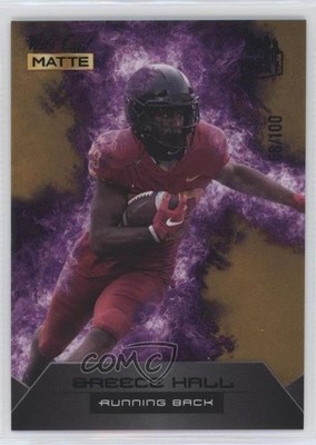 2022 Wild Card MATTE Rookie Heat Gold - Purple Flames 58/100 Breece Hall RC 2qw