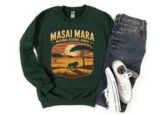 Vintage Masai Mara Kenya Sweatshirt Travel Gift Kenya Trip Sweater