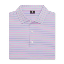 NEW MENS FOOTJOY TIE STRIPE LISLE POLO GOLF SHIRT, ORCHID/ICE/PERIWINKLE, LARGE