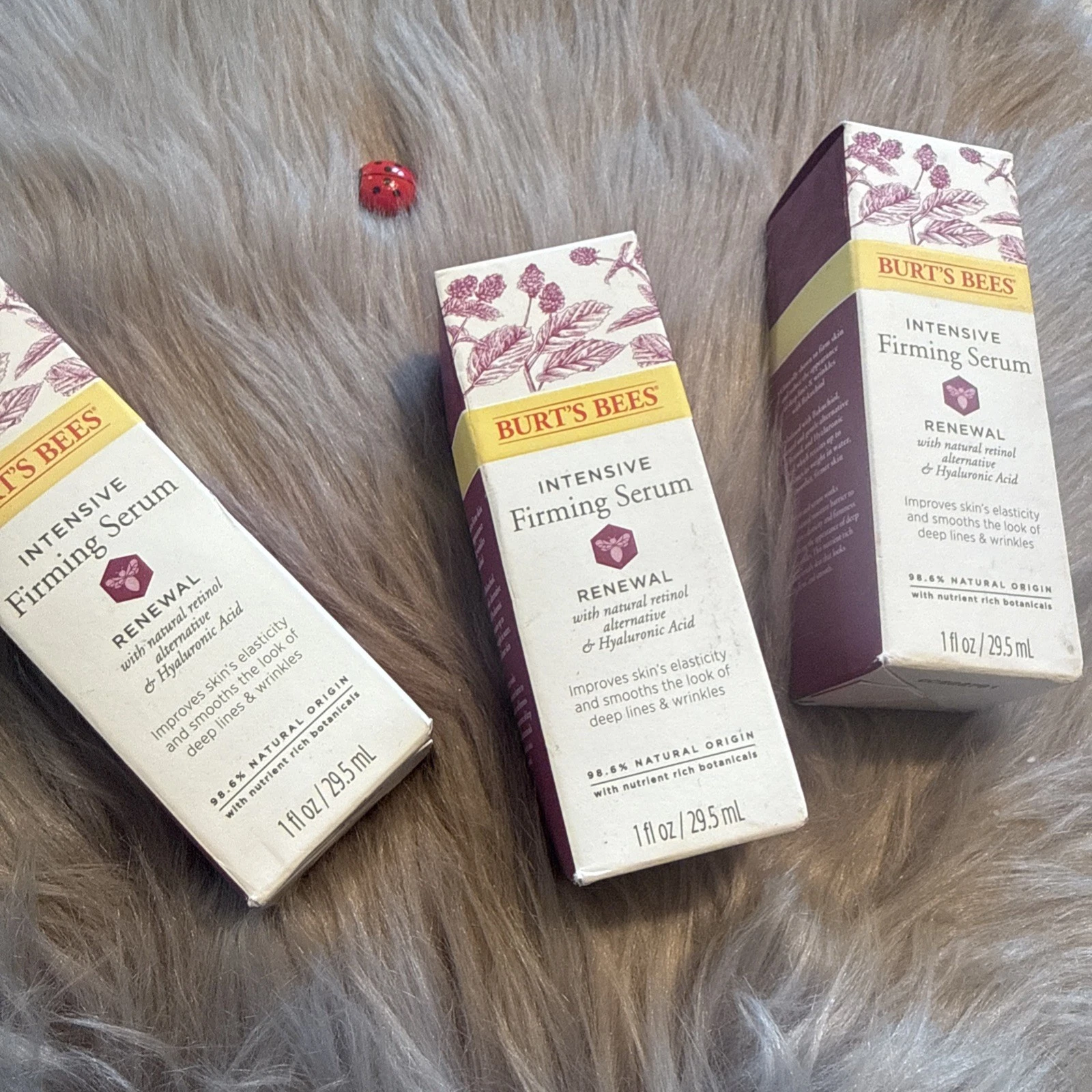 Burt’s Bees Intensive Firming Serum Renewal w/ Retinol Alternative 1oz Set Of 3