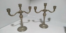 COPPIA DI CANDELABRI D'EPOCA IN SILVER PLATED A TRE LUCI H 26 cm VINTAGE EPNS CA