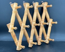 JOLI PORTE MANTEAUX ACCORDÉON EN BOIS NATUREL EXTENSIBLE PATERES VINTAGE 1950