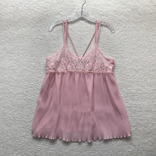 Y2K Vintage Slip Dress XL Pink Mesh Lace Coquette Fairy Edwardian Victorian