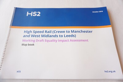 2018 HS2 High Speed Rail Curve Railway Map Book Report Crewe to Manchester