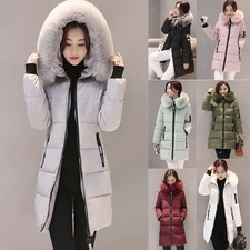 Chic Winter Women Long Jaet With Luxurious Fur Hood And Quilted Lining