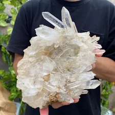 3.7lb Natural Clear white quartz crystal cluster specimen healing
