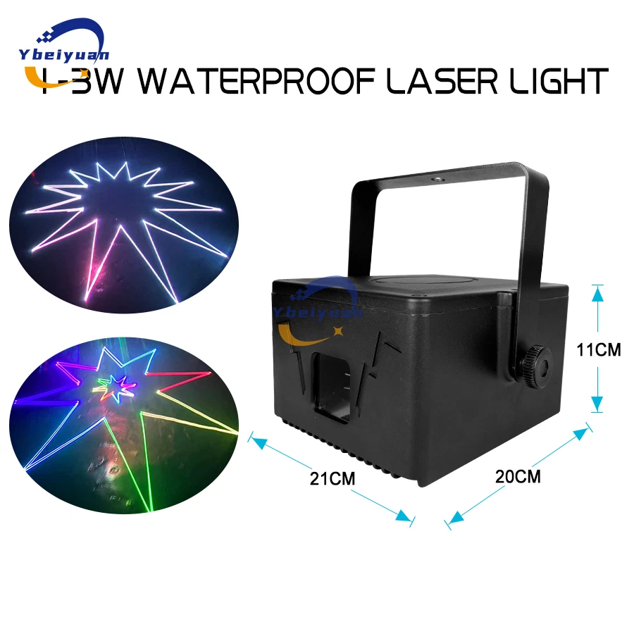 IP65 Waterproof Animation Laser Light RGB Full Color 1W 2W 3W DMX512 For Disco - Image 3 of 4