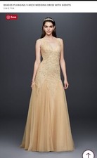 David's Bridal Galina Signature wedding dress size 6, champagne gold color