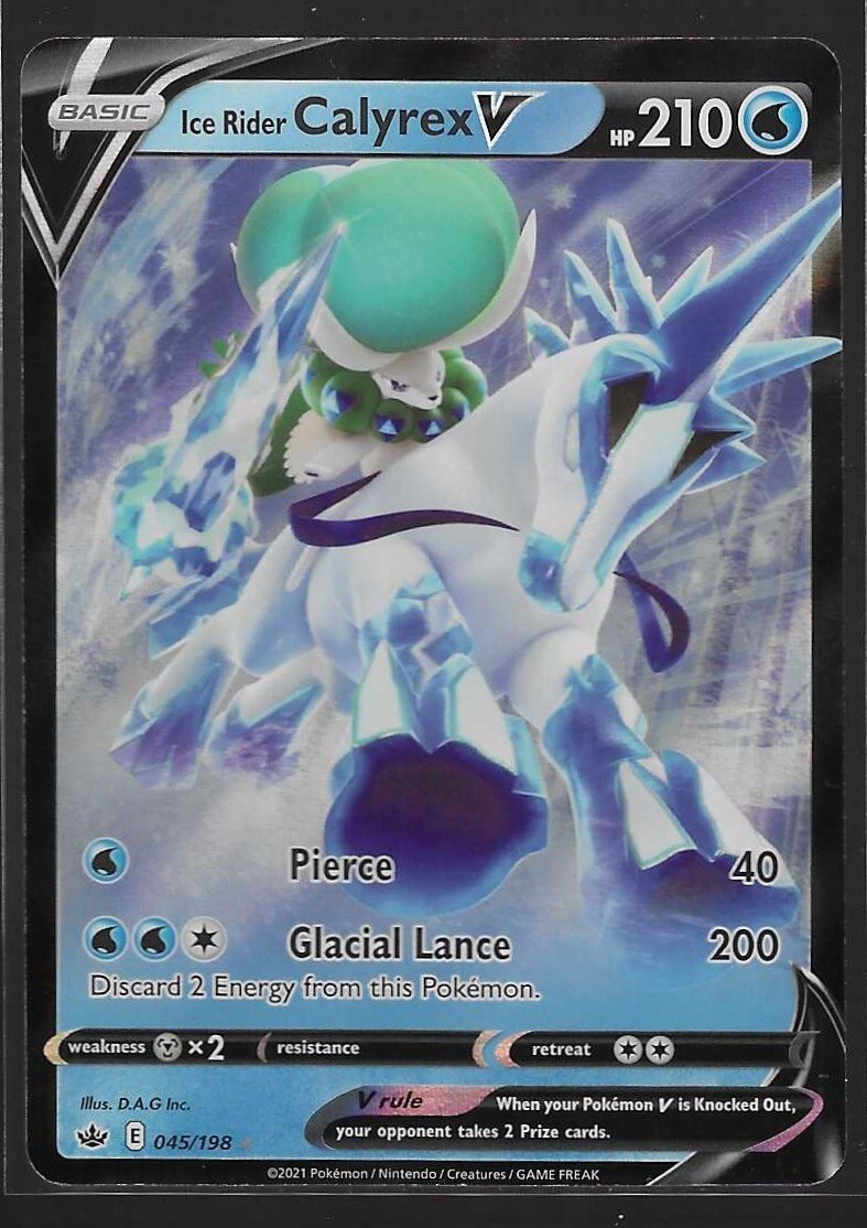 Ice Rider Calyrex V 45/198 Ultra Rare Chilling Reign Pokemon TCG Near Mint