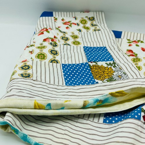 2 Vintage Doll Bed Quilt Covers Patchwork Cloth Fabric 23" x 16", 30.5" x 23" - Picture 7 of 8