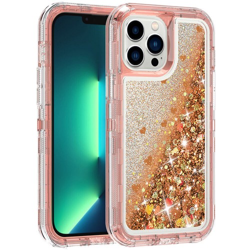 For iPhone 13 12 Pro Max 11 Hard Liquid Glitter Girl Cute Case+Screen Protector - Picture 43 of 52