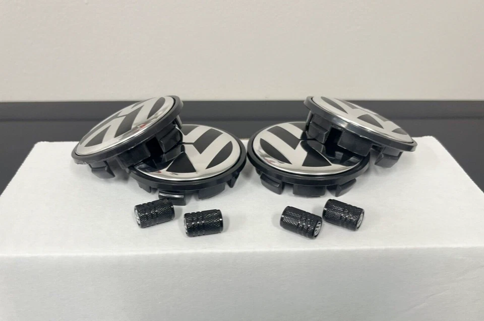 VW Volkswagen Wheel Center Caps &Tire Air Caps Jetta Golf Passat Beetle Fit OEM - Image 2 of 4