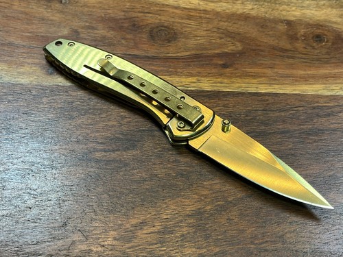 Smith & Wesson Executive Gold Titanium Folder Framelock Pocket Knife (Lot of 5) - Picture 14 of 17