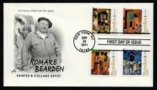 USA, SCOTT # 4566-4569, ARTCRAFT FDC COVER - PAINTER, ARTIST ROMARE BEARDEN 2011