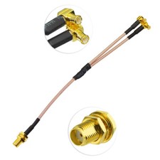 SMA Female to Y type 2X MCX Male Plug Splitter Combiner cable pigtail RG316 15cm