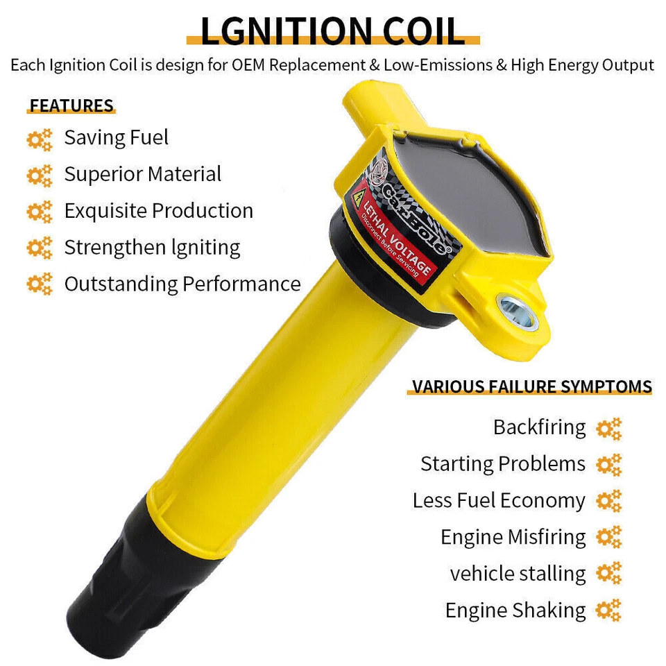 4PC Ignition Coil UF557 For Dodge Journey Jeep Compass 2.0L 2.4L 2007-2020 C1587 - Image 4 of 4