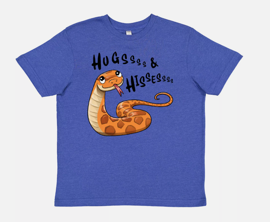 Inktastic Hugs And Hisses- Cute Snake For Valentines Day Youth T-Shirt Unisex