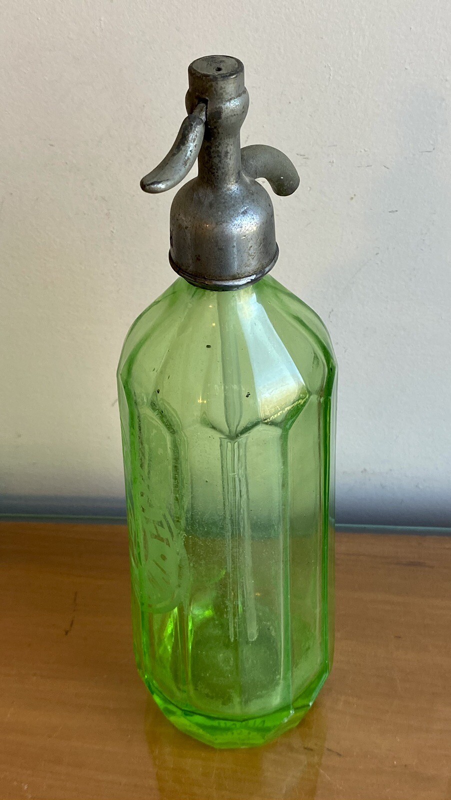 Antique J.R. Lynch Pt. Pleasant NJ Vaseline Green Seltzer Bottle