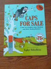 "Caps For Sale" Children's Book - Tale Of A Peddler & Monkeys, 75th Anniversary Edition, Very Good Condition