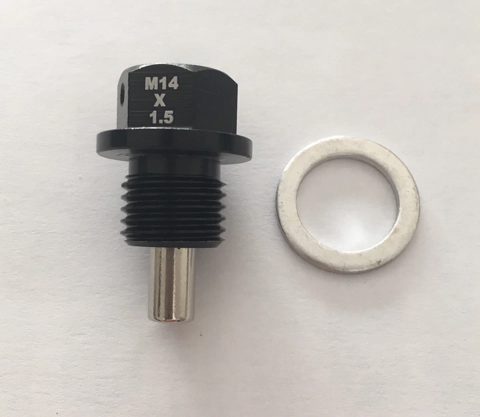 Bouchon De Vidange D’huile Magnétique Noir M14x1.5 VW AUDI SEAT FORD MAZDA VOLVO - Imagen 2 de 2
