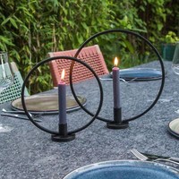 2Er Set Kerzenhalter Ring KerzenstäNder Kerzenleuchter Stabkerzen Tischdeko