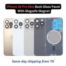 For iPhone 16/16 Pro Max Plus Back Glass Replacement Rear Frame Cover w/Magnet