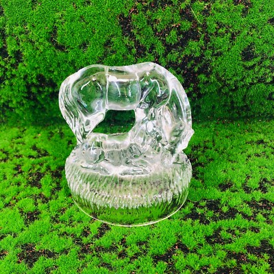 Glas Pferd RCR Royal Kristall Bergklar Fohlen Ornament mattierter Sockel 4,5'' 838g