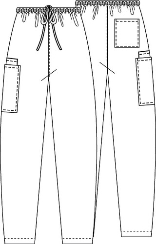 Scrubs Cherokee Workwear Men's Drawstring Cargo Pant Tall 4100T WHTW White - Picture 3 of 3