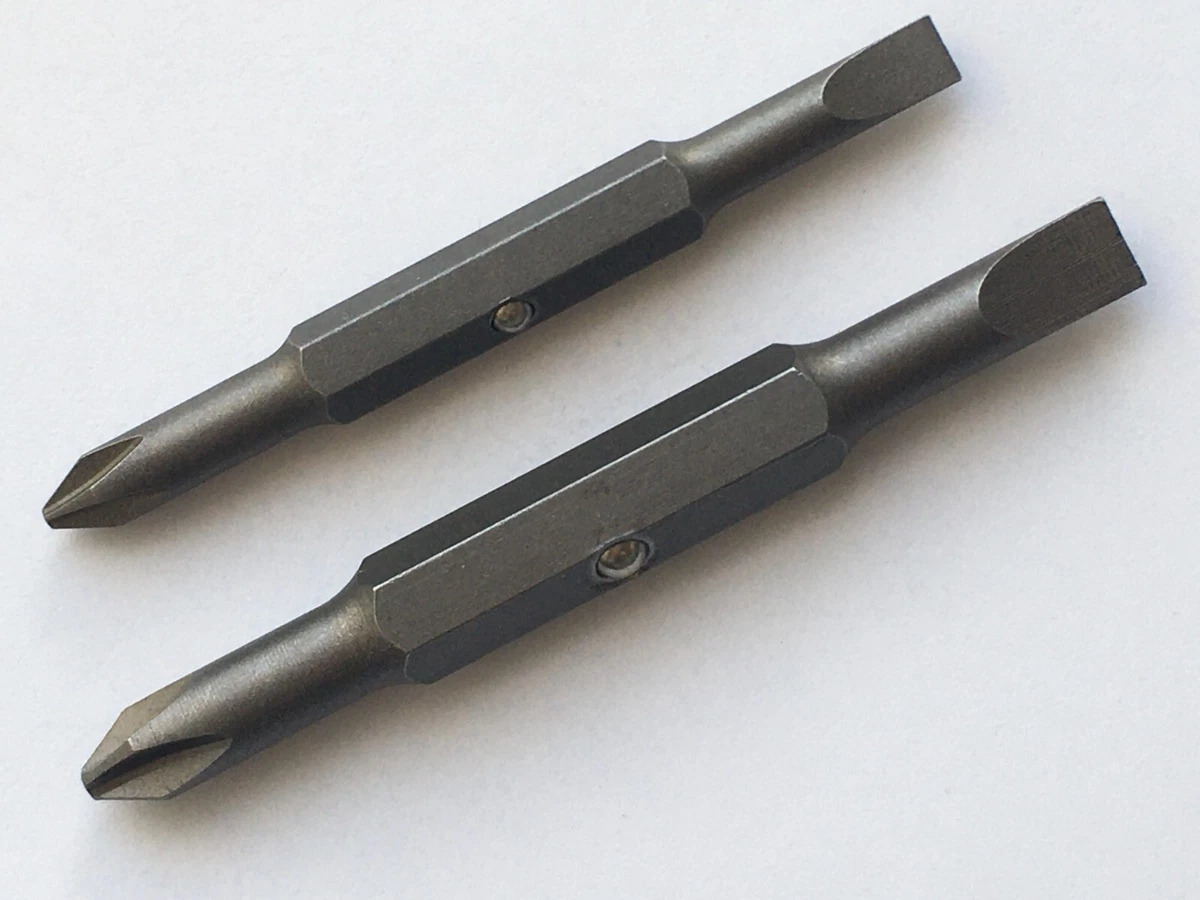 HARFINGTON Magnetic Double Ended Screwdriver Bit PH2/SL6 4x160mm 1/4" Hex Shank CR-V Steel Two Sided Interchangeable Phillips Cross Slotted Flat Screw-1093782