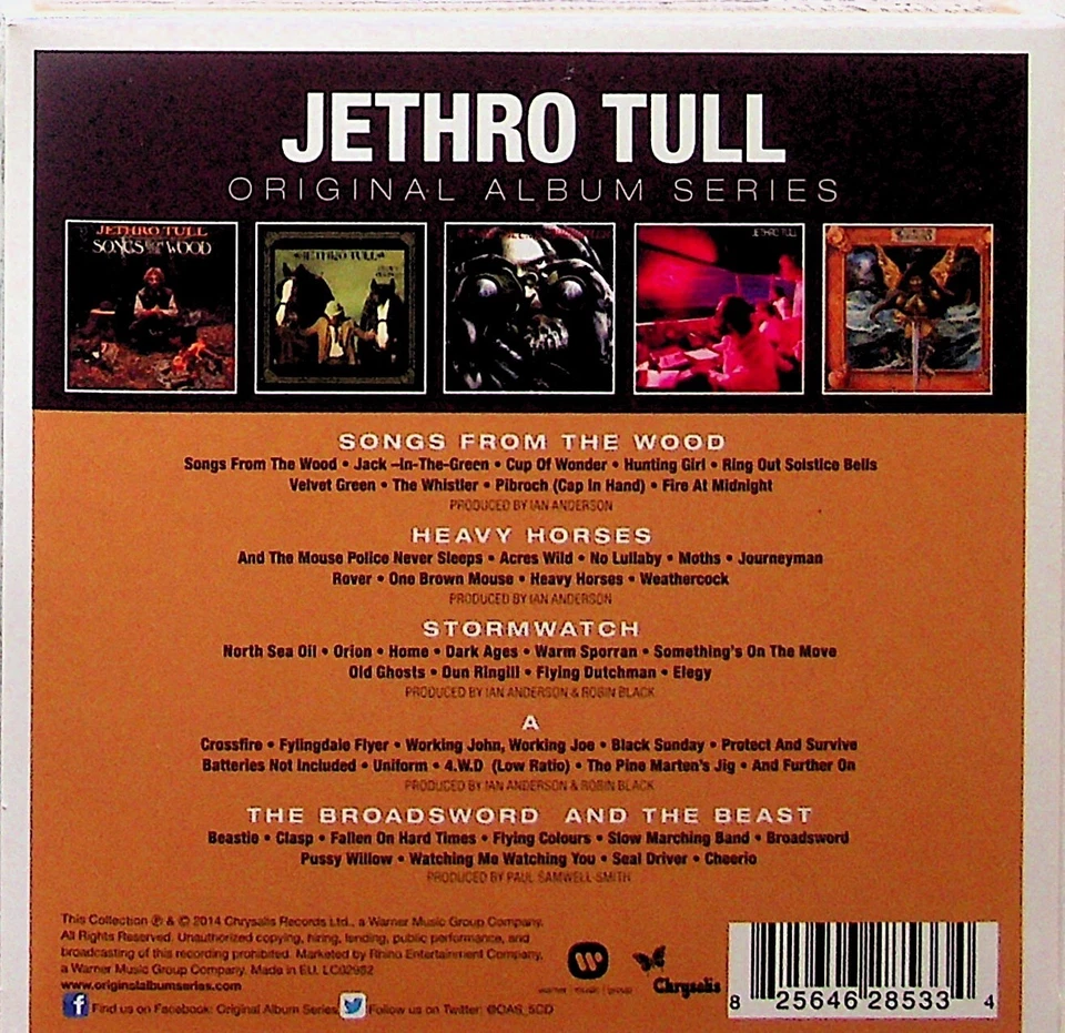 Jethro Tull -Original Album Series 5-CD -NEW (Wood/Horses/Stormwatch/A/Beast)  - Image 2 of 2