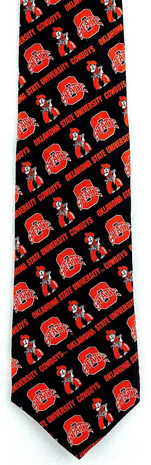 Corbata negra para hombre Oklahoma State Cowboys universidad moda  Foto 2 de 3