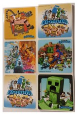 25 Licensed Minecraft Legends Stickers, 2.5"x2.5" ea., Party Favors