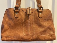 Spikes And Sparrows Camel Brown Leather Shoulder Bag Purse