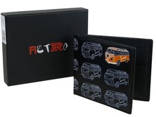 Hochwertige Herren-Geldbörse aus Leder mit Doppelfaltung von Golunski; Retro Wohnmobil Geschenkbox