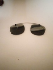 Vintage Eddie Bauer Sand Gold Metal Oval Clips-On Sunglasses Frames