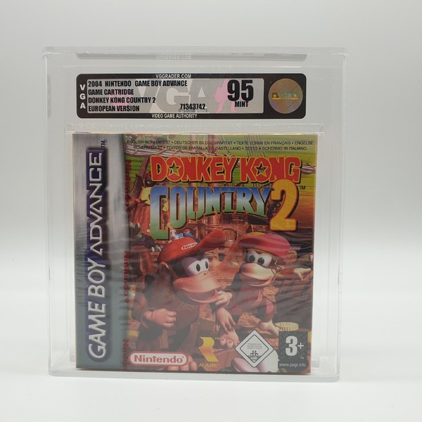 DONKEY KONG COUNTRY 2 NINTENDO GAMEBOY GBA REDSTRIP SEALED VGA 95 WATA