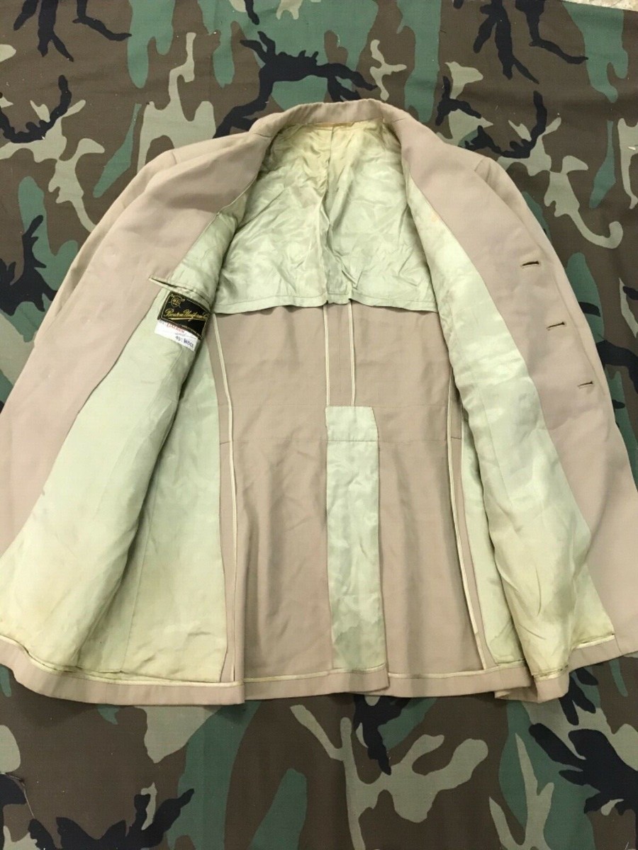 US NAVY OFFICER VINTAGE DRESS UNIFORM JACKET MEN'S KHAKI COAT GOLD